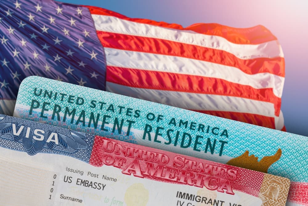 VISA United States of America. Green Card US Permanent resident.